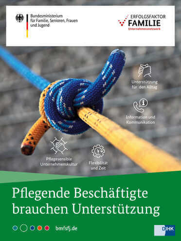 Ein Leitfaden für pflegende Beschäftigte, die Beruf und Pflege vereinbaren müssen.